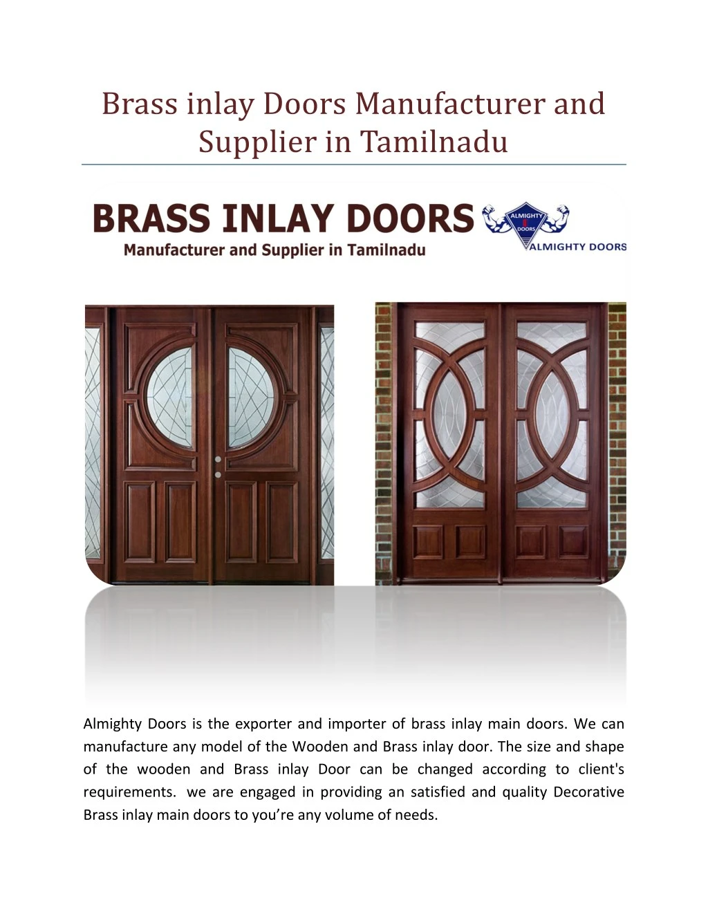 brass inlay doors manufacturer and supplier