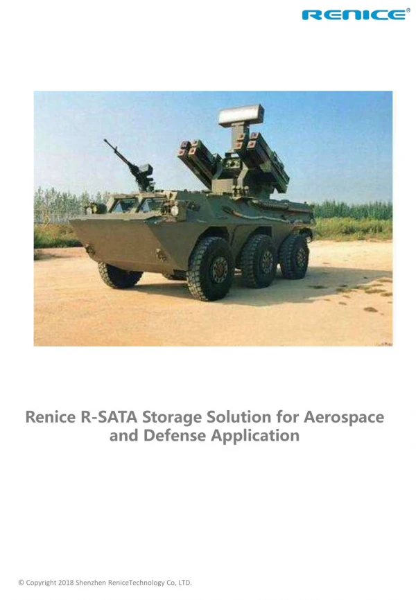Renice R-SATA SSD Storage Solution for Aerospace and Defense Application