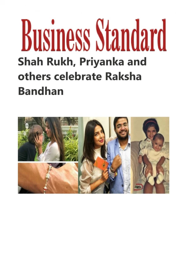 Shah Rukh, Priyanka and others celebrate Raksha Bandhan