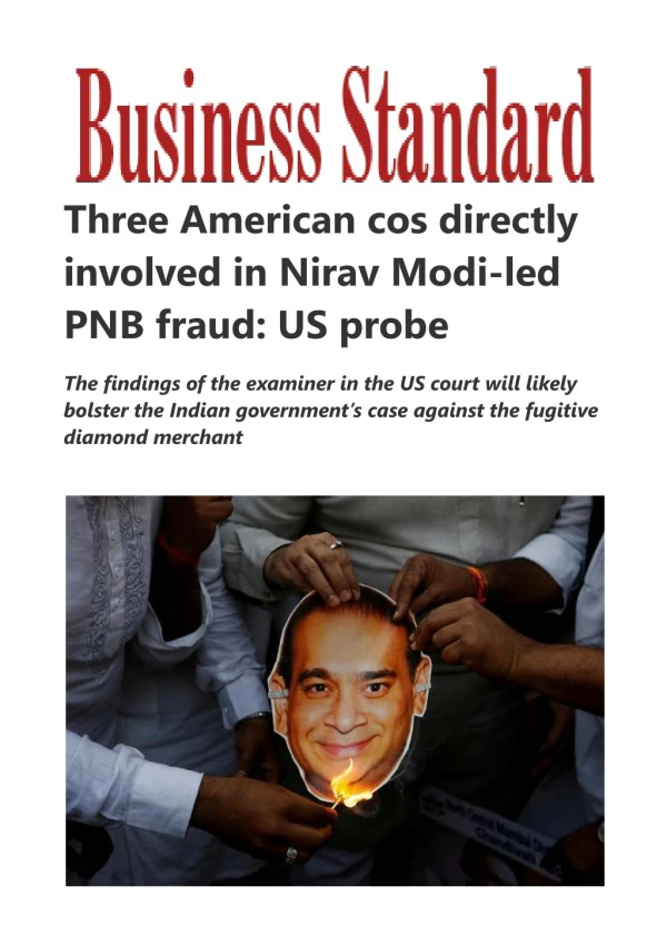 Three American cos directly involved in Nirav Modi-led PNB fraud