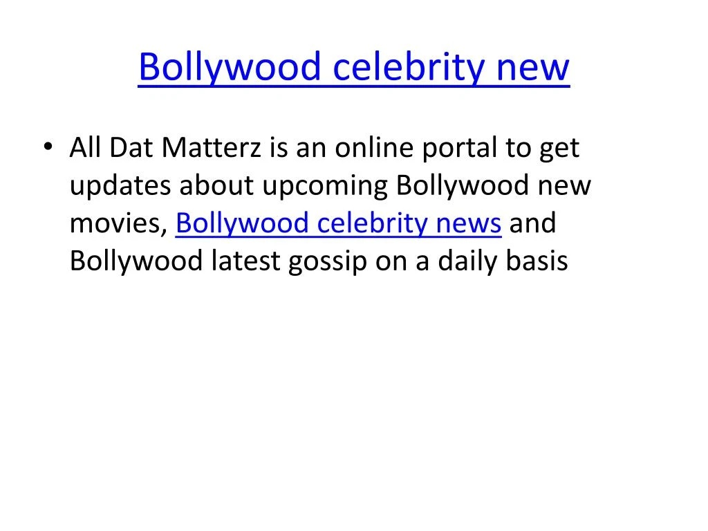 b ollywood celebrity new