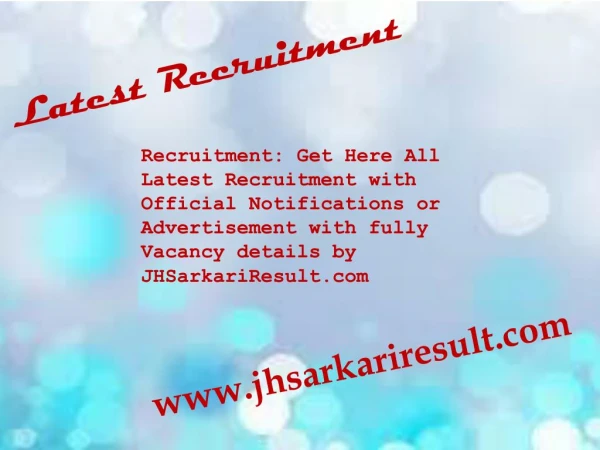 latest recruitment