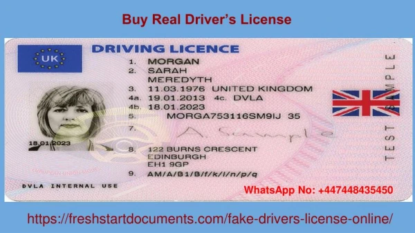 Buy Real Driverâ€™s License | Fresh Start Documents