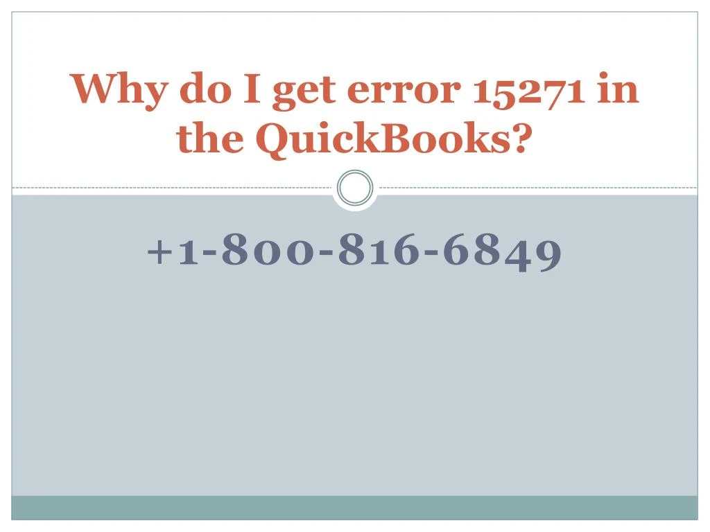 why do i get error 15271 in the quickbooks