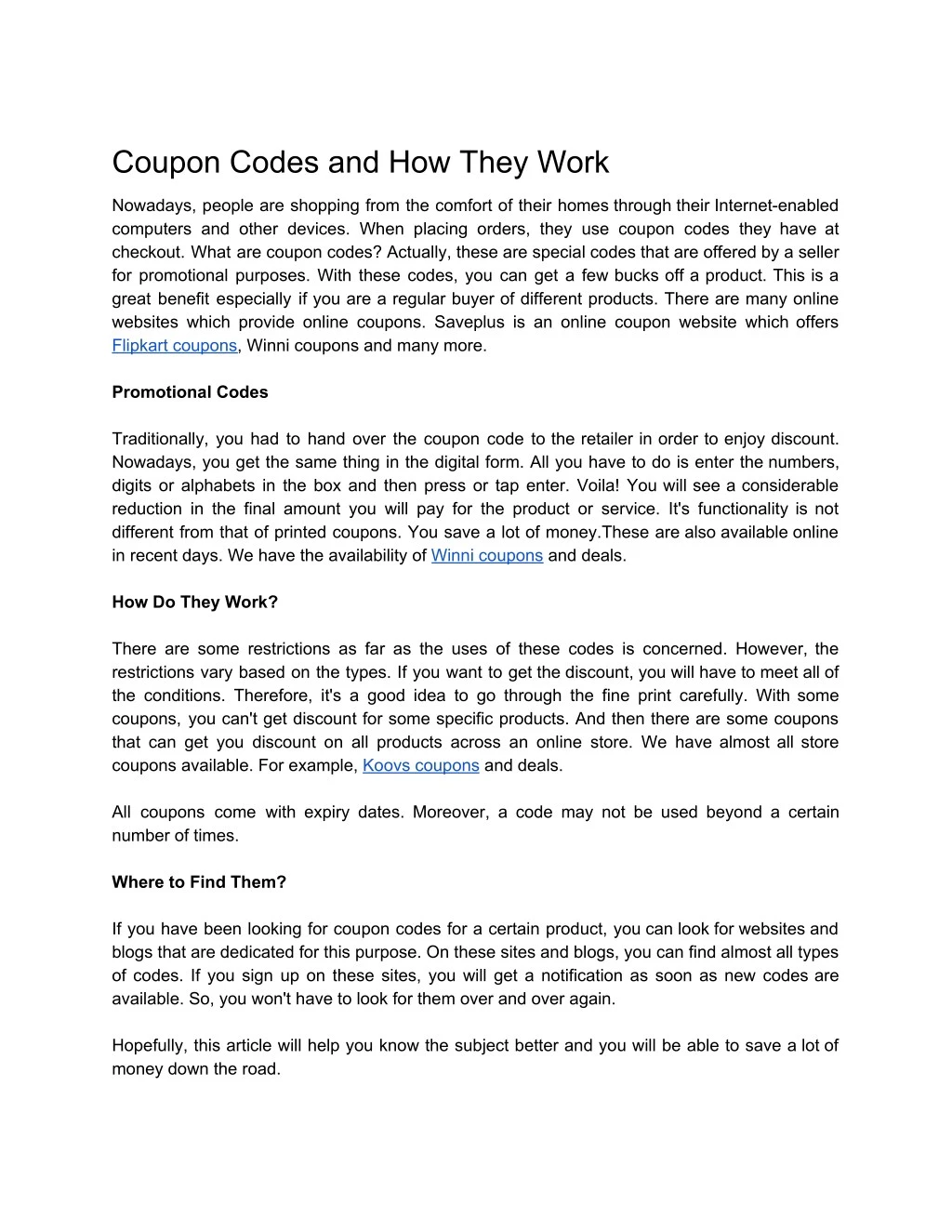coupon codes and how they work
