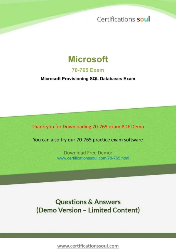 Microsoft 70-765 MCSA: Microsoft Dynamics 365 for Operations Practice Exam