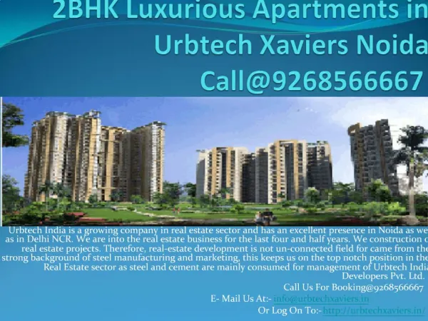2BHK Luxurious Apartments in Urbtech Xaviers Noida