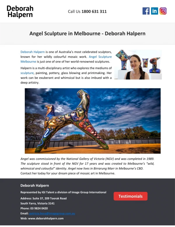 Angel Sculpture in Melbourne - Deborah Halpern