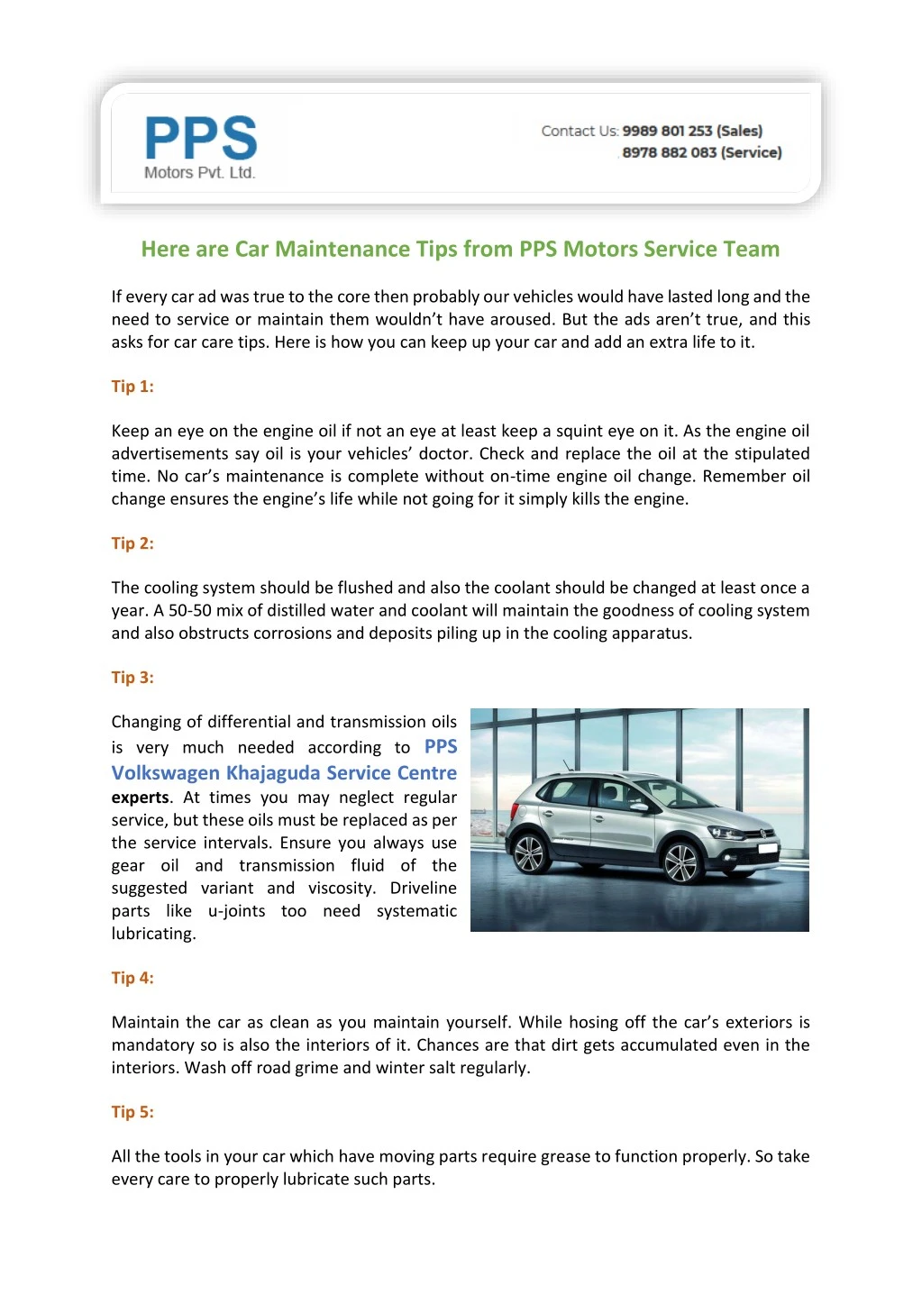 here are car maintenance tips from pps motors