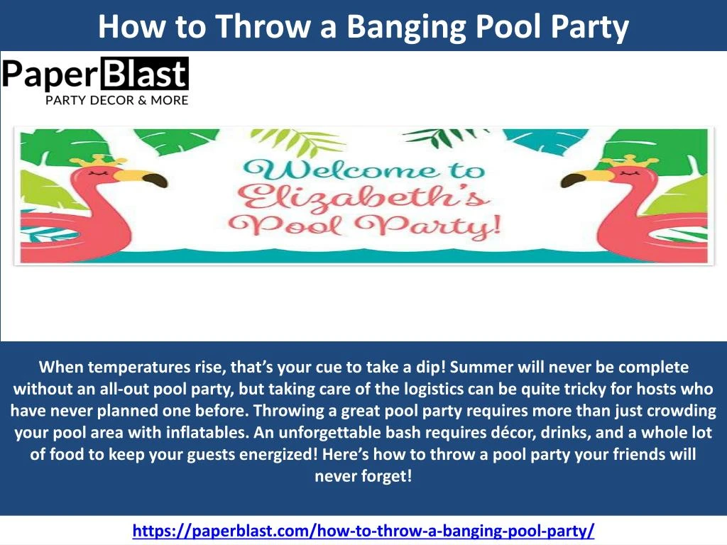 how to throw a banging pool party