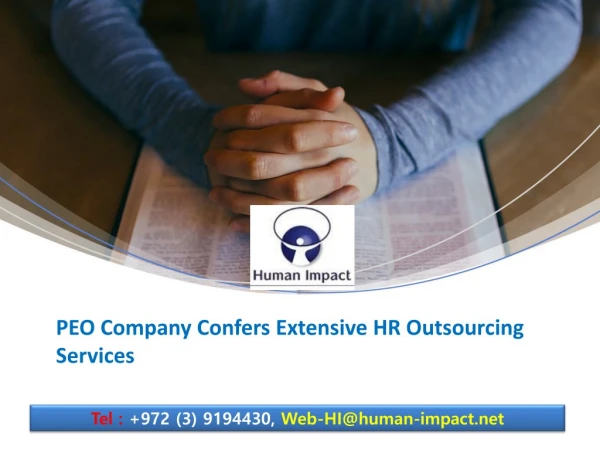 PEO Company Confers Extensive HR Outsourcing Services
