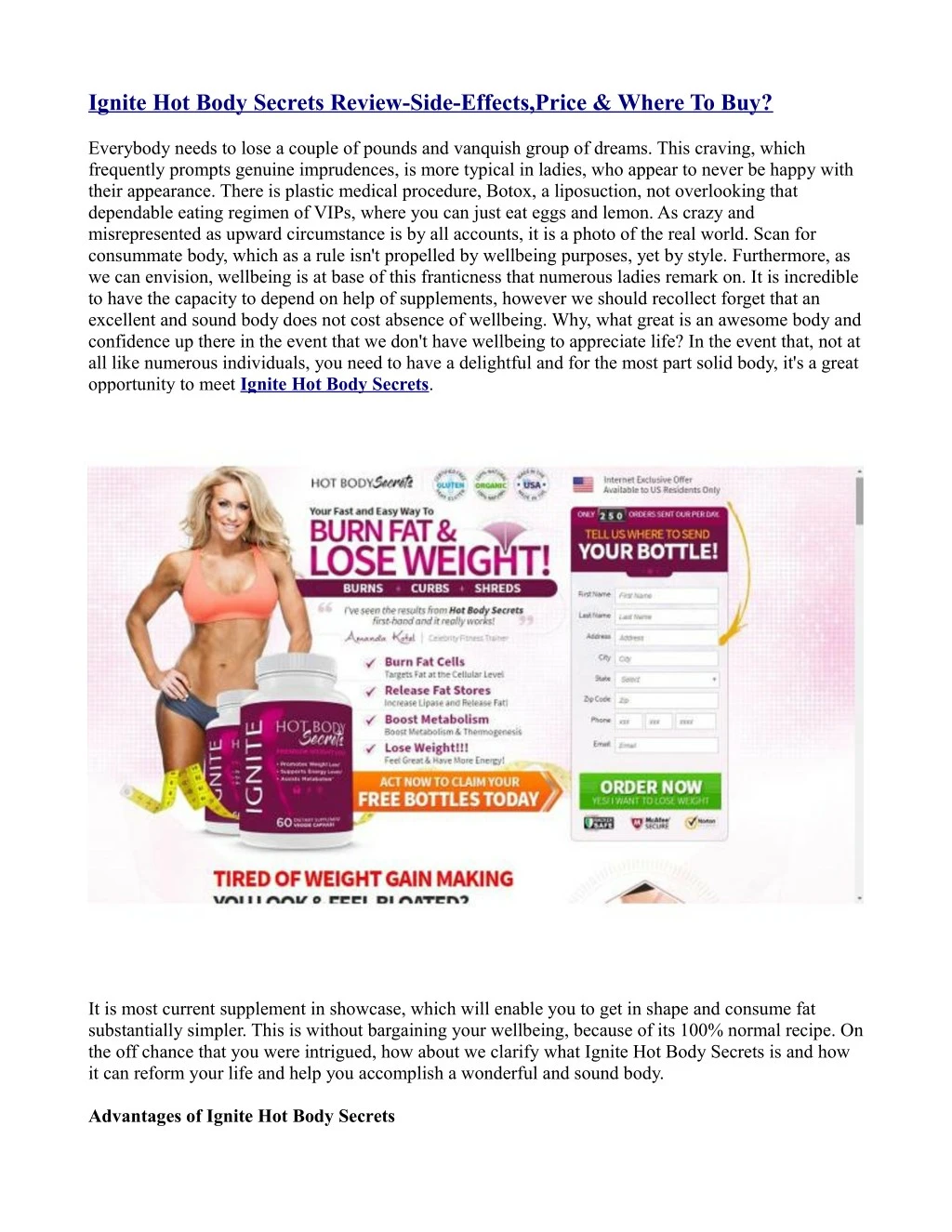 ignite hot body secrets review side effects price