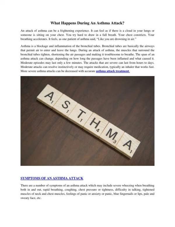 What Happens During An Asthma Attack?