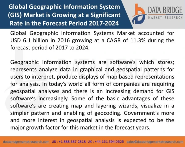 Global Geographic Information System (GIS) Market – Industry Trends and Forecast to 2024