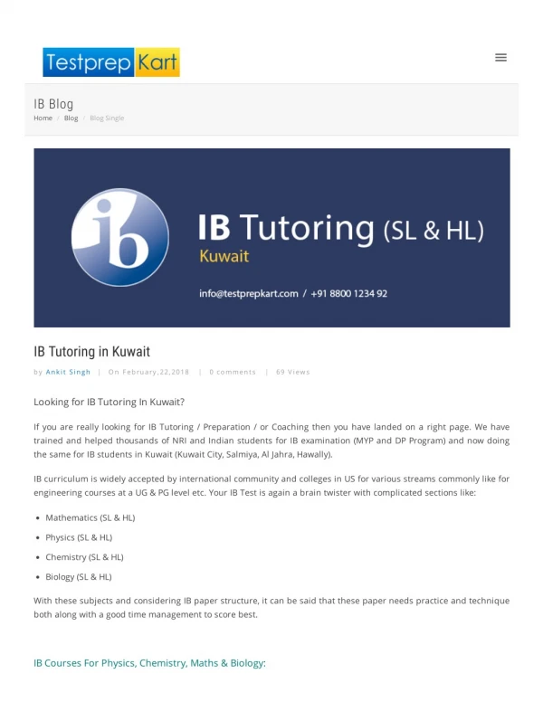 IB tutoring in Kuwait