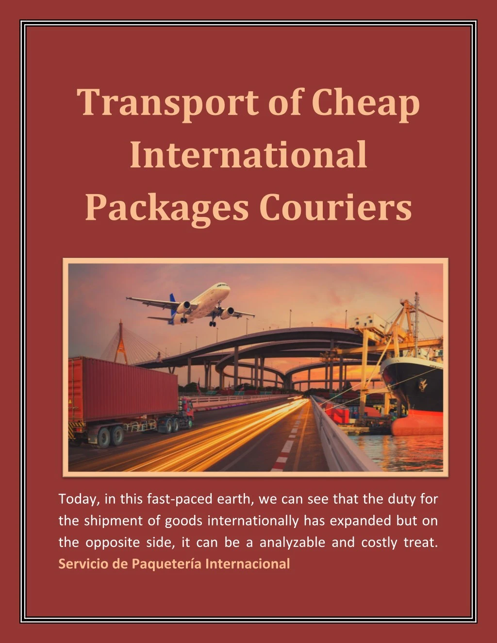 transport of cheap international packages couriers