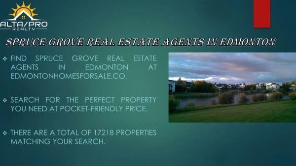 Spruce Grove Real Estate Agents in Edmonton