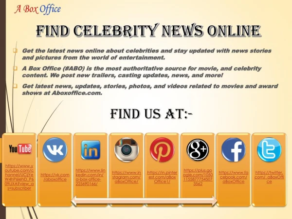 find celebrity news online