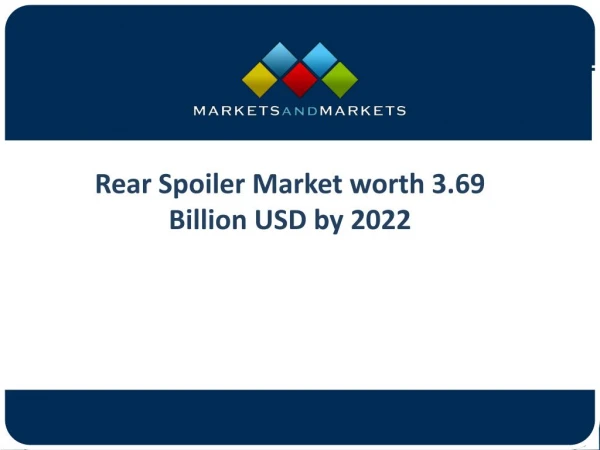 Rear Spoiler Market to Showcase Significant Growth in the Coming Years