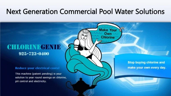 Pool Water Management from Chlorine Genie Inc.