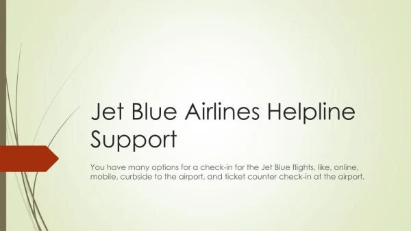 Jet blue airlines helpline support