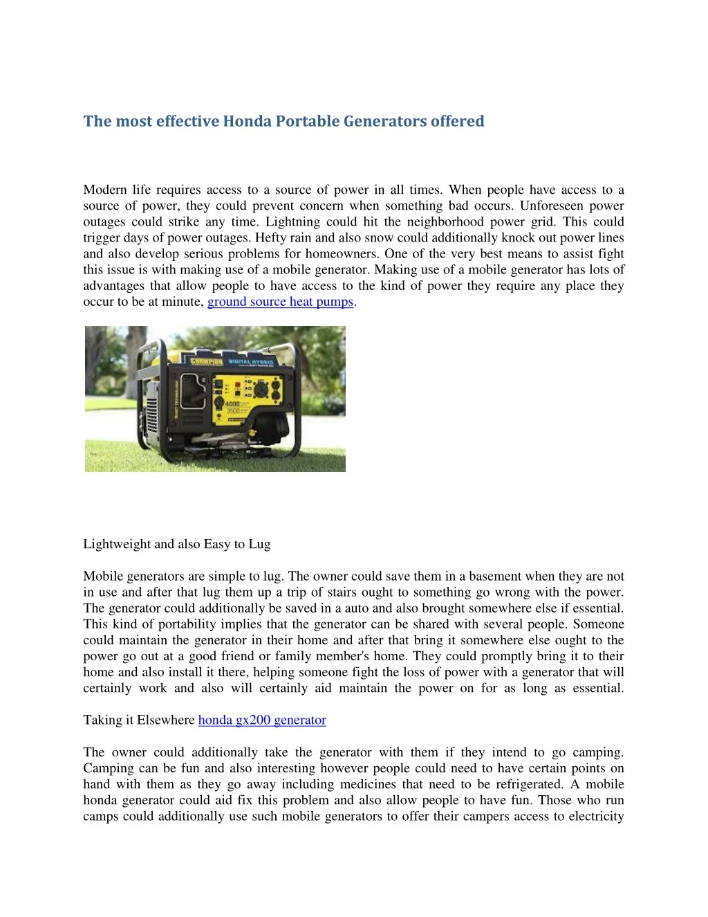 the most effective honda portable generators