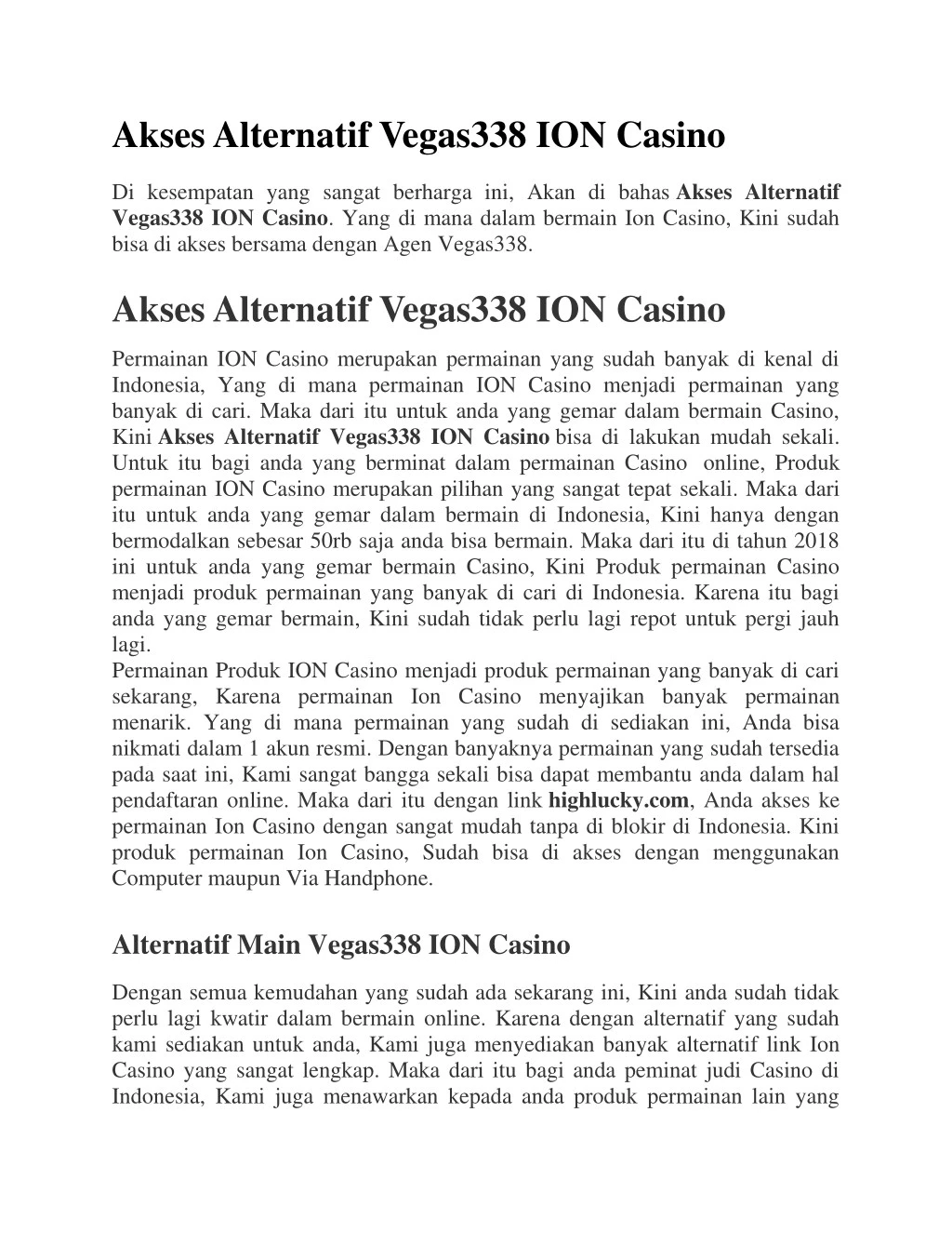 akses alternatif vegas338 ion casino