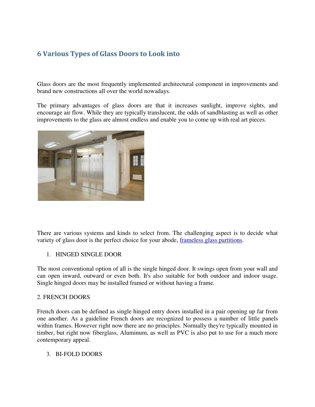 6 various types of glass doors to look into