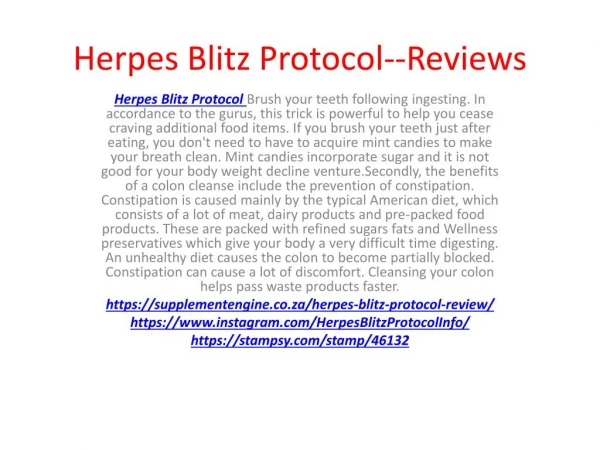 Herpes Blitz Protocol--Reviews
