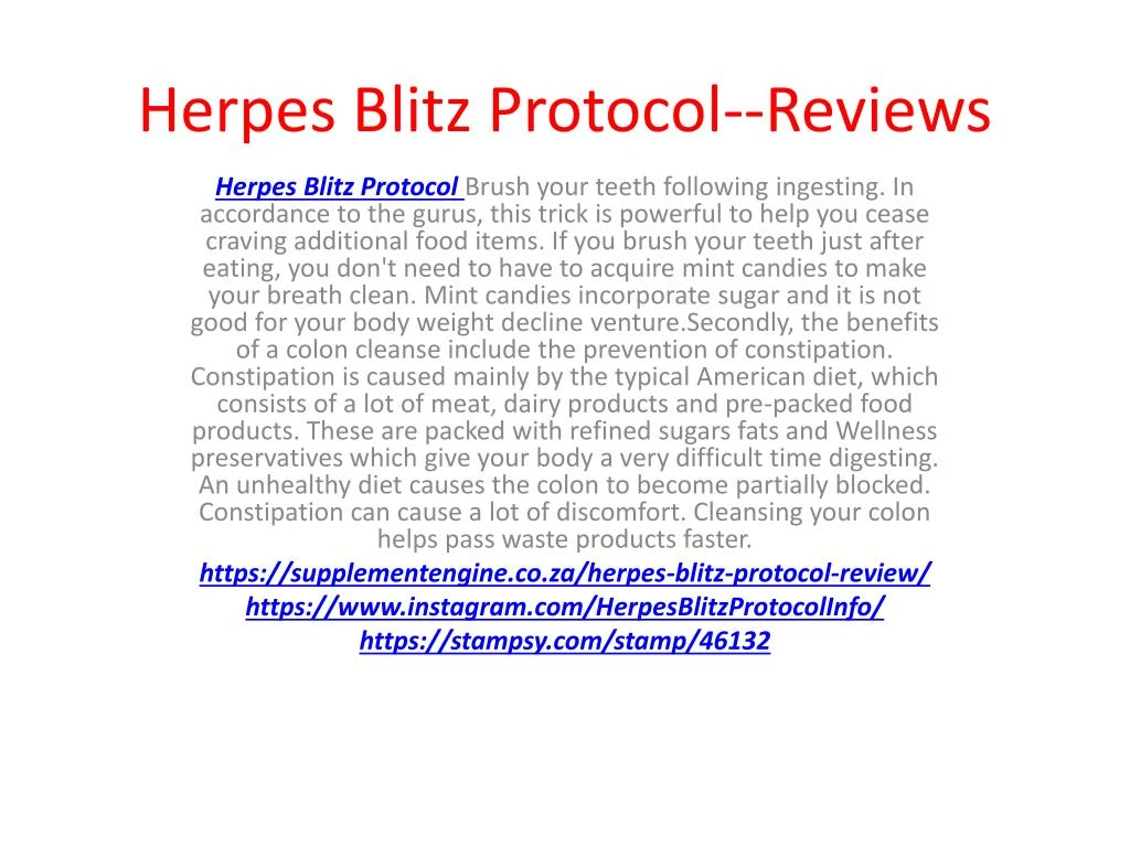 herpes blitz protocol reviews