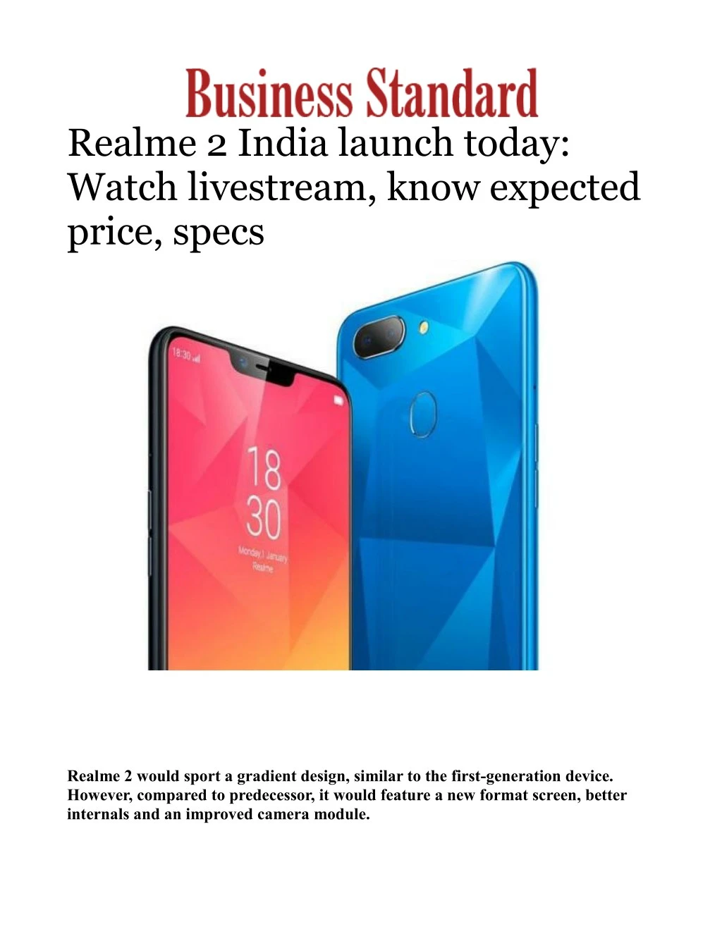 realme 2 india launch today watch livestream know