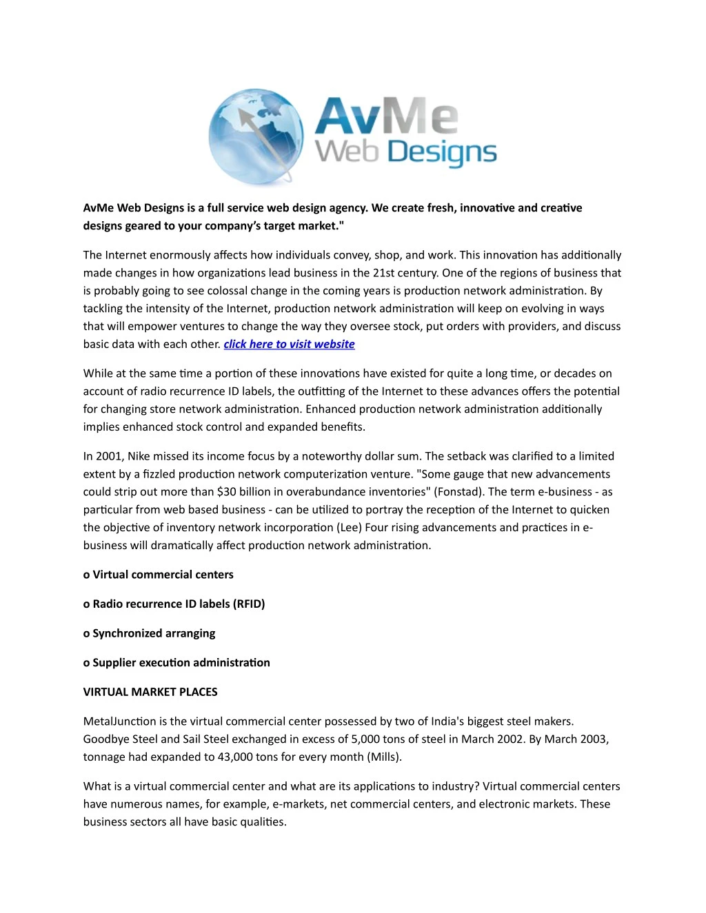avme web designs is a full service web design