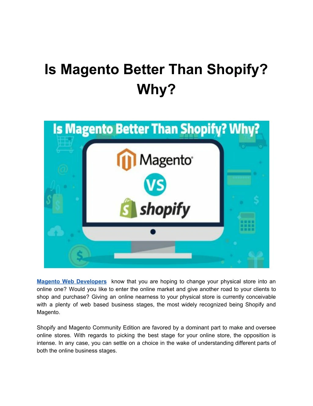 is magento better than shopify why