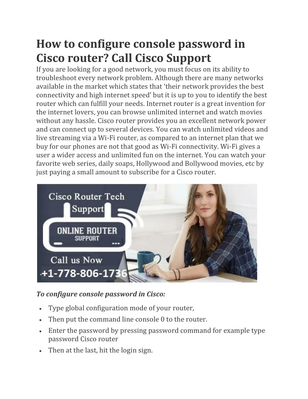 how to configure console password in cisco router