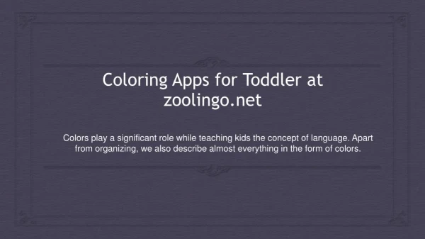 Coloring Apps for Toddler at zoolingo.net
