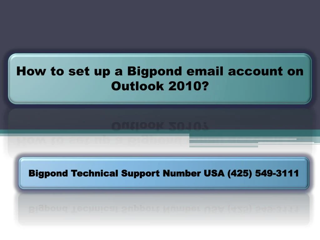 how to set up a bigpond email account on outlook