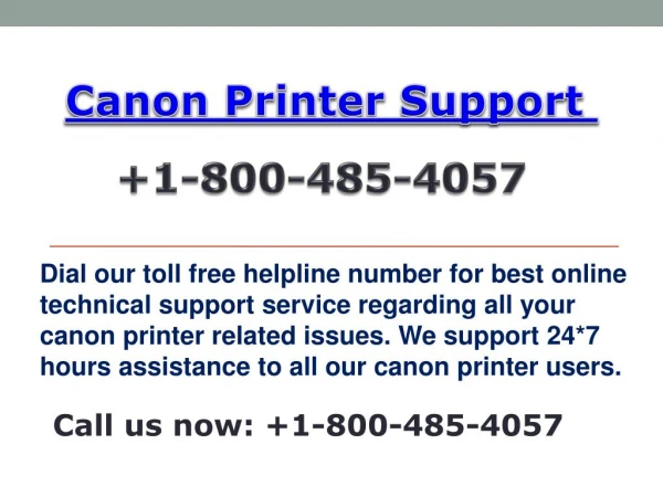 Canon Printer Support Phone Number 1-800-485-4057