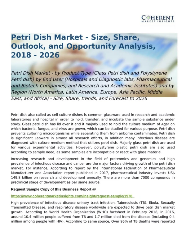 Petri Dish Market Trends, and Forecast to 2026