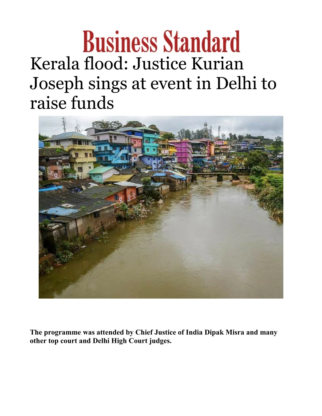 kerala flood justice kurian joseph sings at event