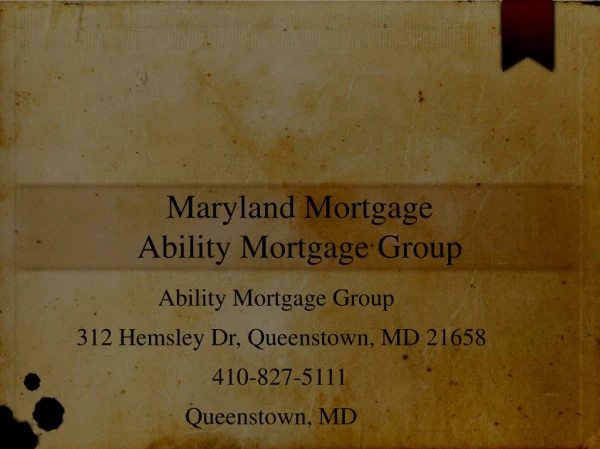 Maryland mortgage(Mortgage rates Maryland)
