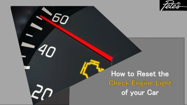 How to Reset the Check Engine Light of your Car