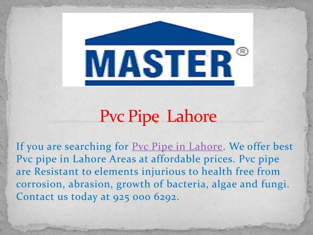 pvc pipe lahore