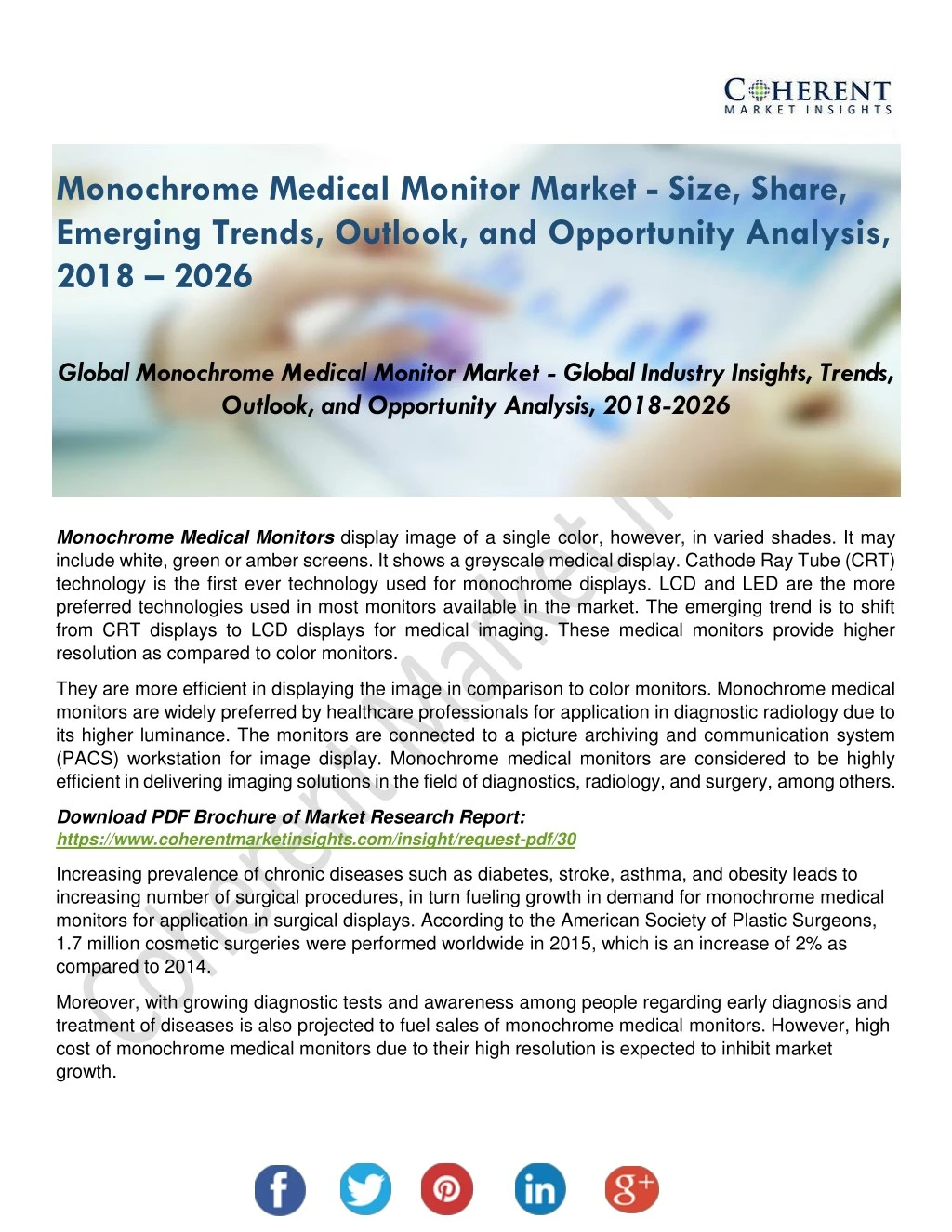 monochrome medical monitor market size share