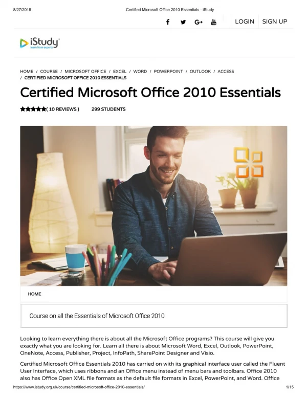 Certified Microsoft Office 2010 Essentials - istudy