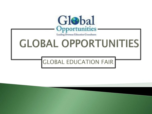 Global Education Fair 2018 - Global Opportunities