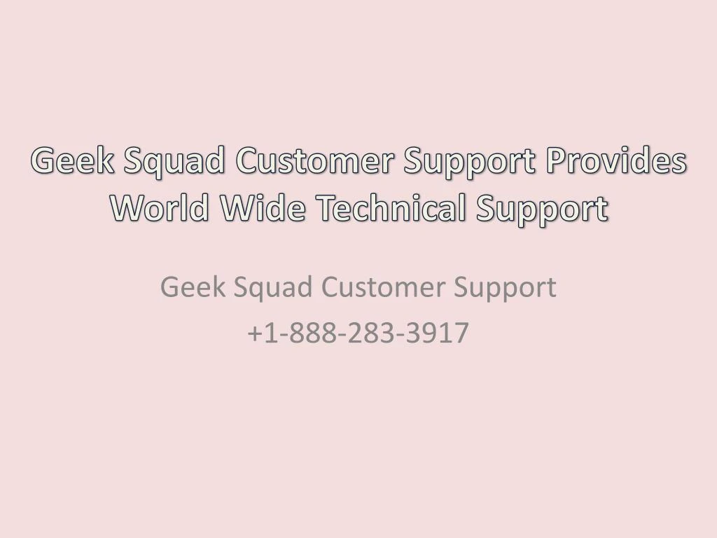 geek squad customer support provides world wide technical support