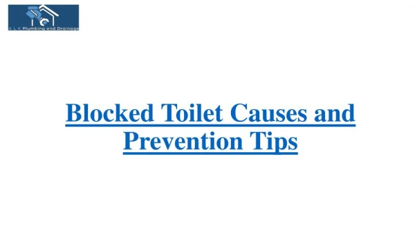Blocked toilet causes and prevention tips