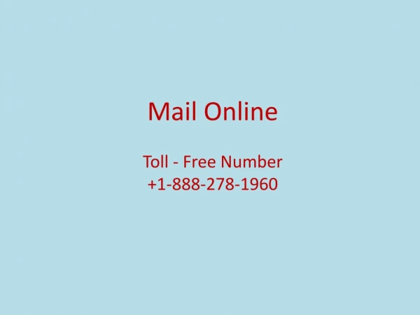 Get Best Mail Service At Mail Online 1-888-278-1960