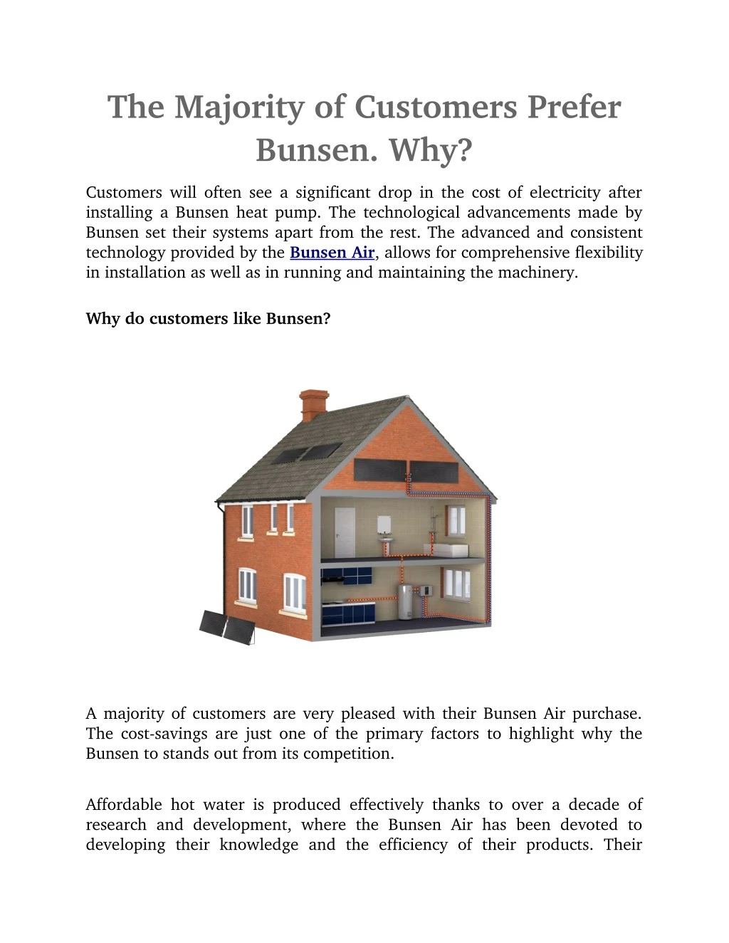 the majority of customers prefer bunsen why