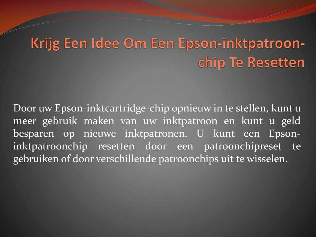 krijg een idee om een epson inktpatroon chip te resetten